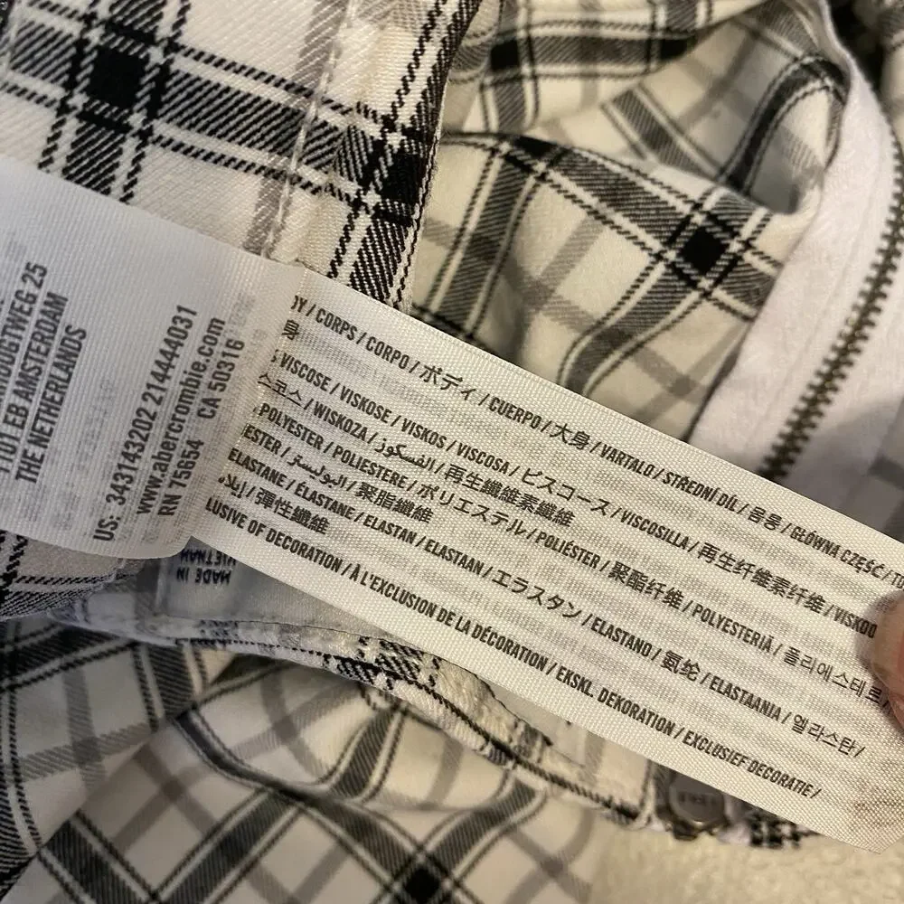 Hollister Women Junior Multicolor Stripe Plaid high Rise Mini Skirt Sz M Stretch - Picture 4 of 7